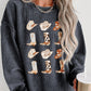 Print Corded Pullover Sweatshirt