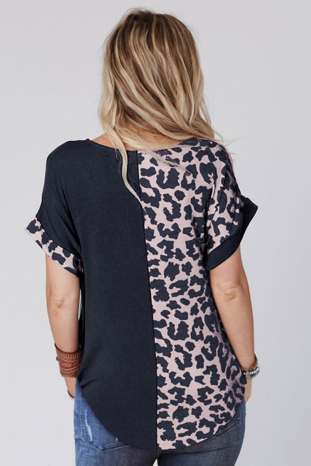 Leopard Printed Flower T-shirt