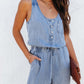 Sleeveless Denim Jumpsuit