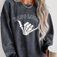 Print Corded Pullover Sweatshirt