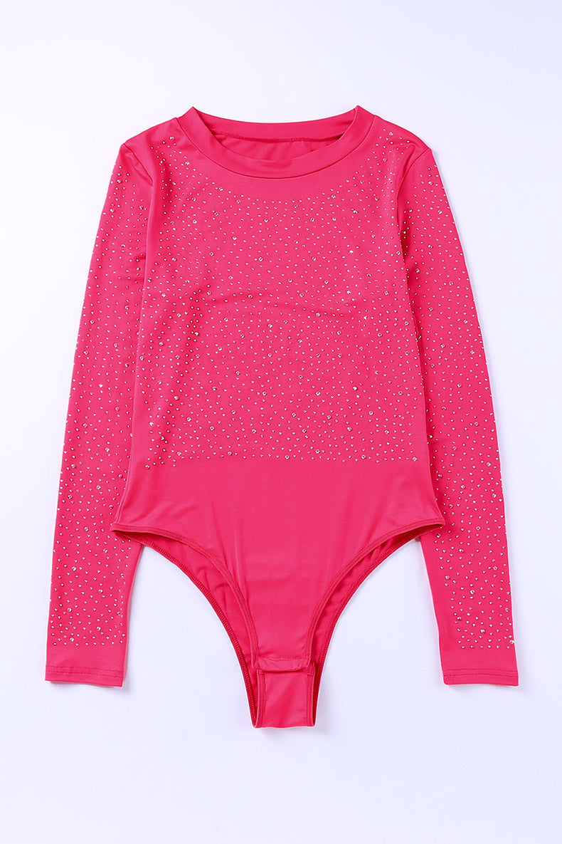 Crew Neck Rhinestone Bodysuit