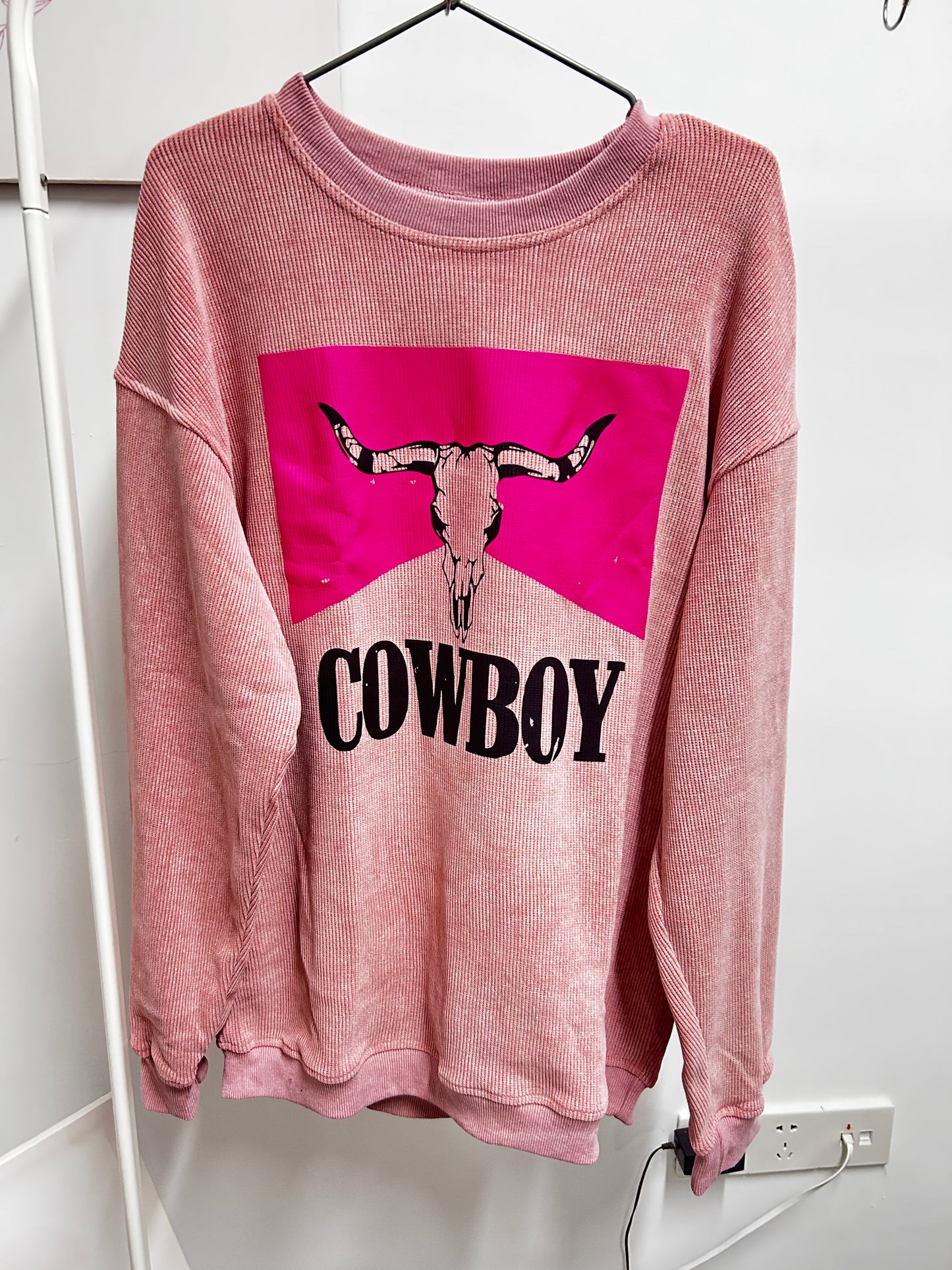 Print Corded Pullover Sweatshirt