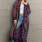 Maxi Cardigan in Multi Colors with Fringe Hem