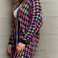 Maxi Cardigan in Multi Colors with Fringe Hem