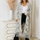 Maxi Cardigan in Multi Colors with Fringe Hem