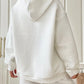 Waffle Hooded Long-sleeved Sweatshirt