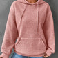 Waffle Hooded Long-sleeved Sweatshirt