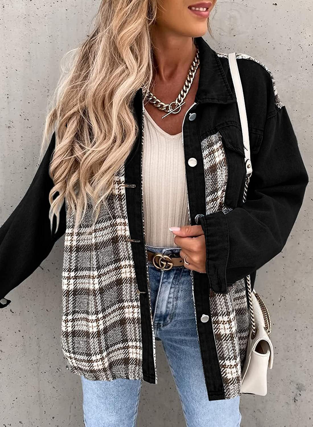 Plaid Denim Jacket