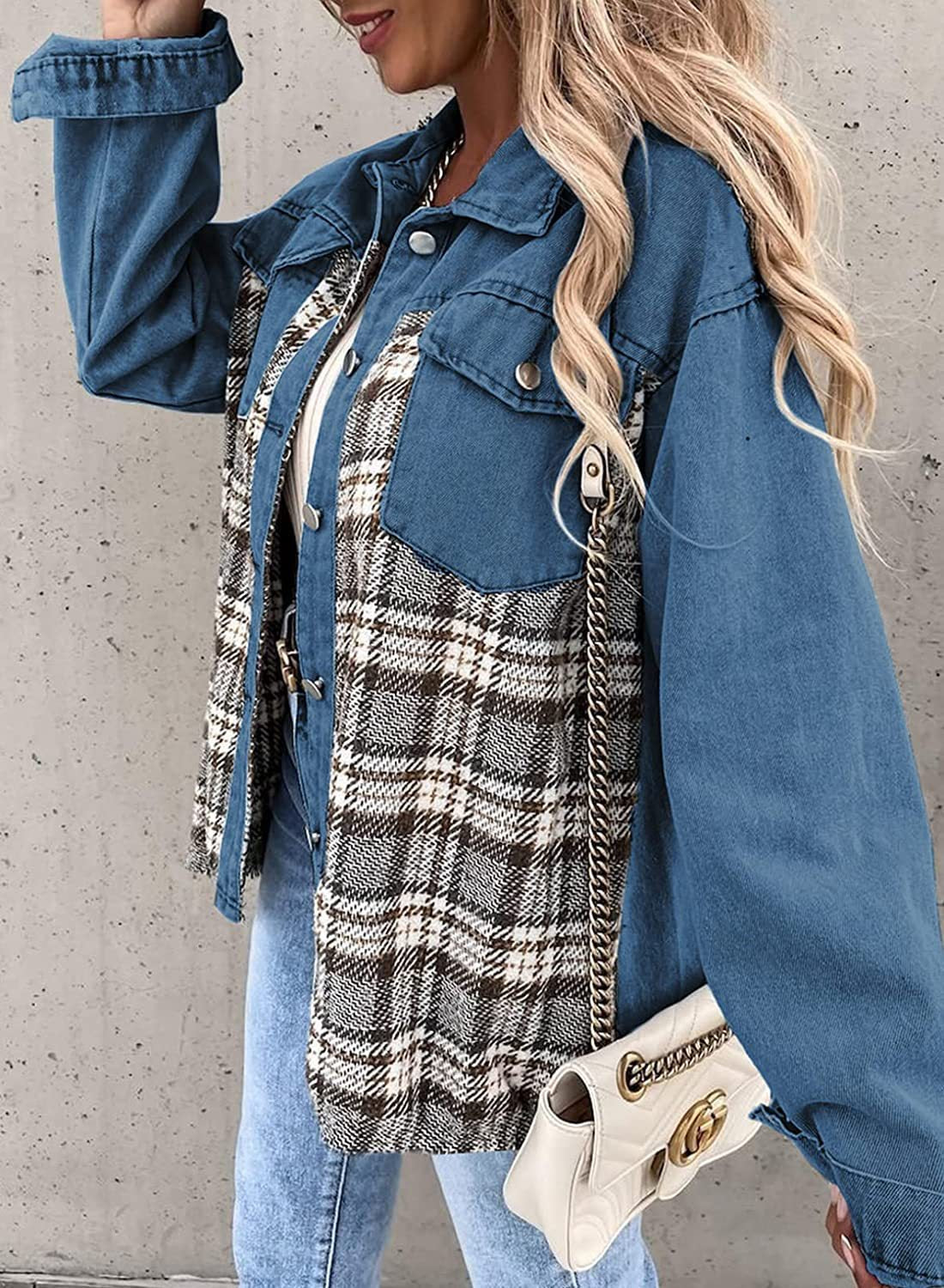 Plaid Denim Jacket