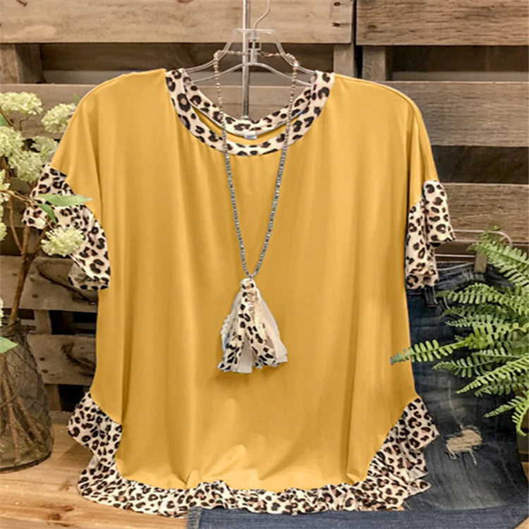 Leopard Stitching T-shirt