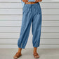 Linen Cropped Wide Leg Pants