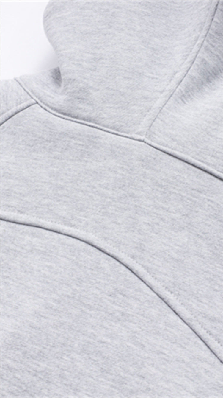 Half Zip Hooded Fleece Short Sweatshirt