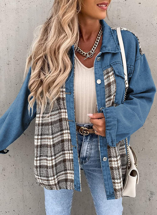 Plaid Denim Jacket