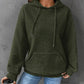 Waffle Hooded Long-sleeved Sweatshirt