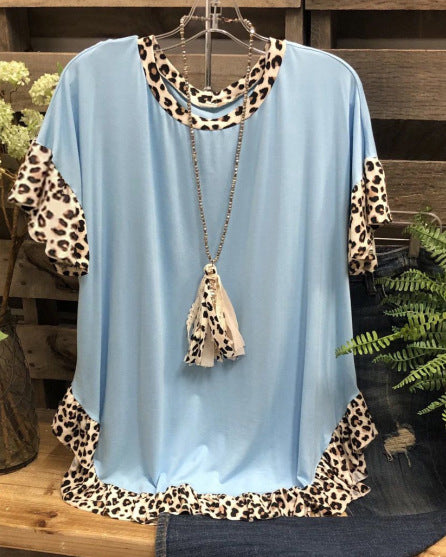 Leopard Stitching T-shirt