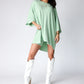 Casual Solid Color Loose T-shirt + Tight Shorts Set