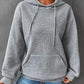 Waffle Hooded Long-sleeved Sweatshirt