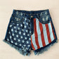 Stars & Stripes Fringed Denim Shorts