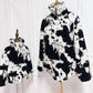 Cow Pattern Parent-child Snowflake Jacket