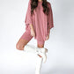 Casual Solid Color Loose T-shirt + Tight Shorts Set