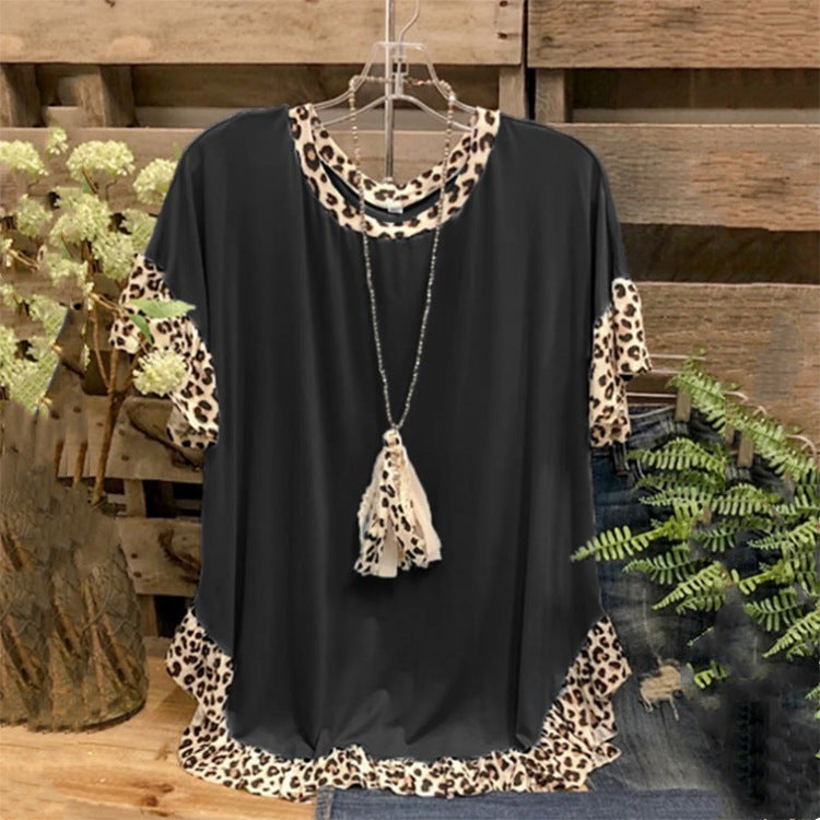 Leopard Stitching T-shirt