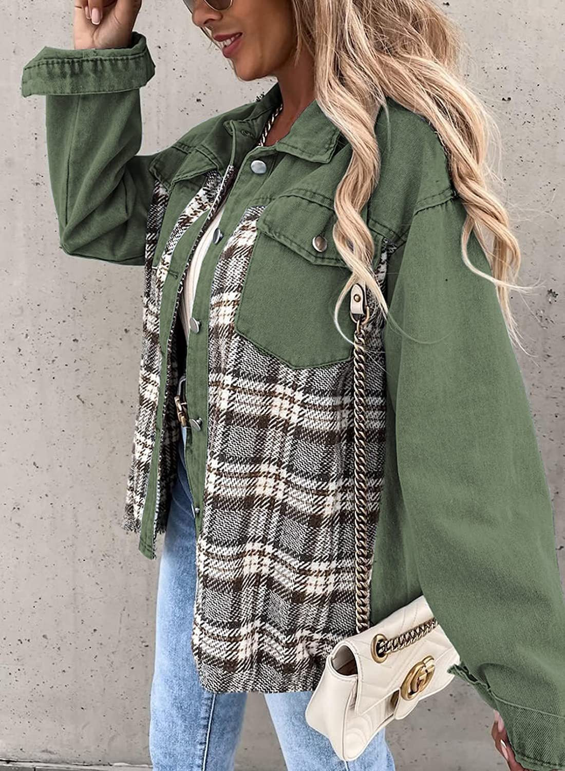 Plaid Denim Jacket