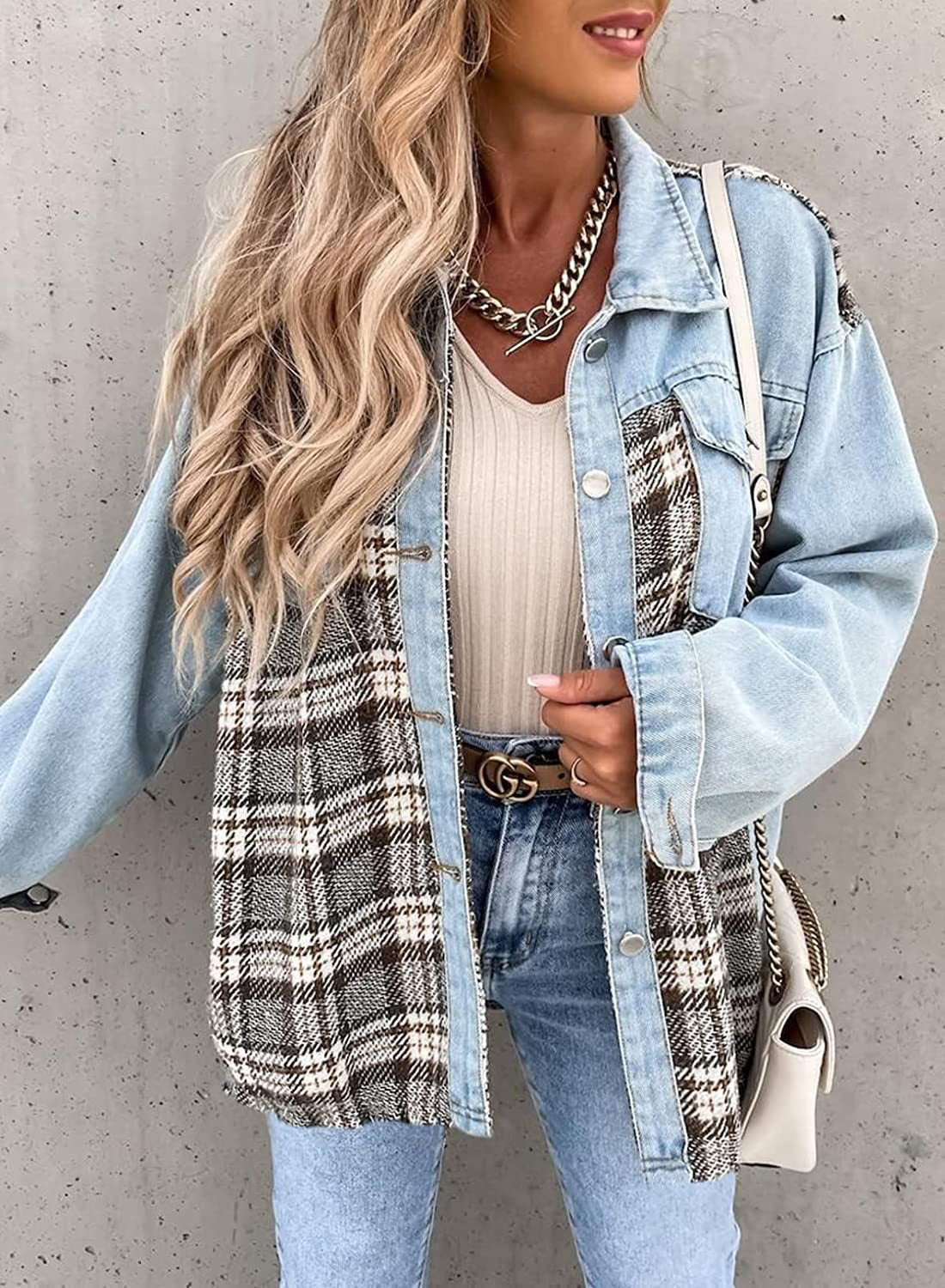 Plaid Denim Jacket