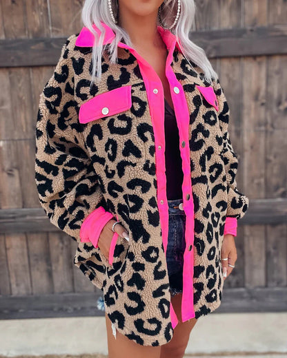 Adult Leopard Print Plush Coat