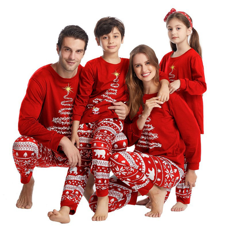 (01) Children's Christmas Pajamas Family set