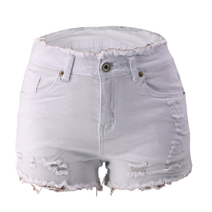 Multicolor Ripped Denim Shorts