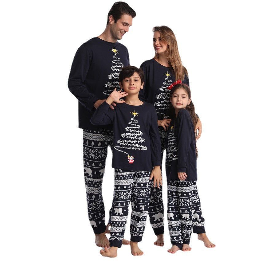 (01) Children's Christmas Pajamas Family set