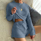 Waffle Solid Color Pajama Set