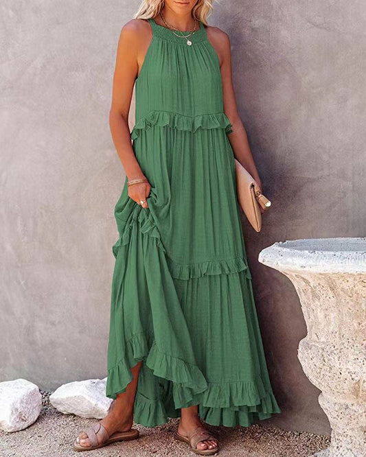 Pleated Sleeveless Dress