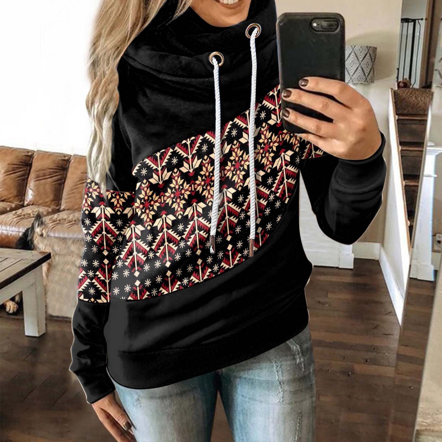 Long sleeve printed sweatshirt