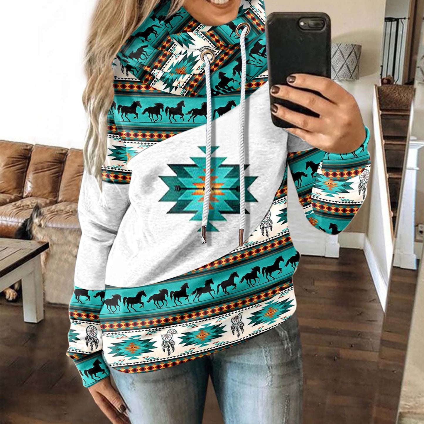 Long sleeve printed sweatshirt