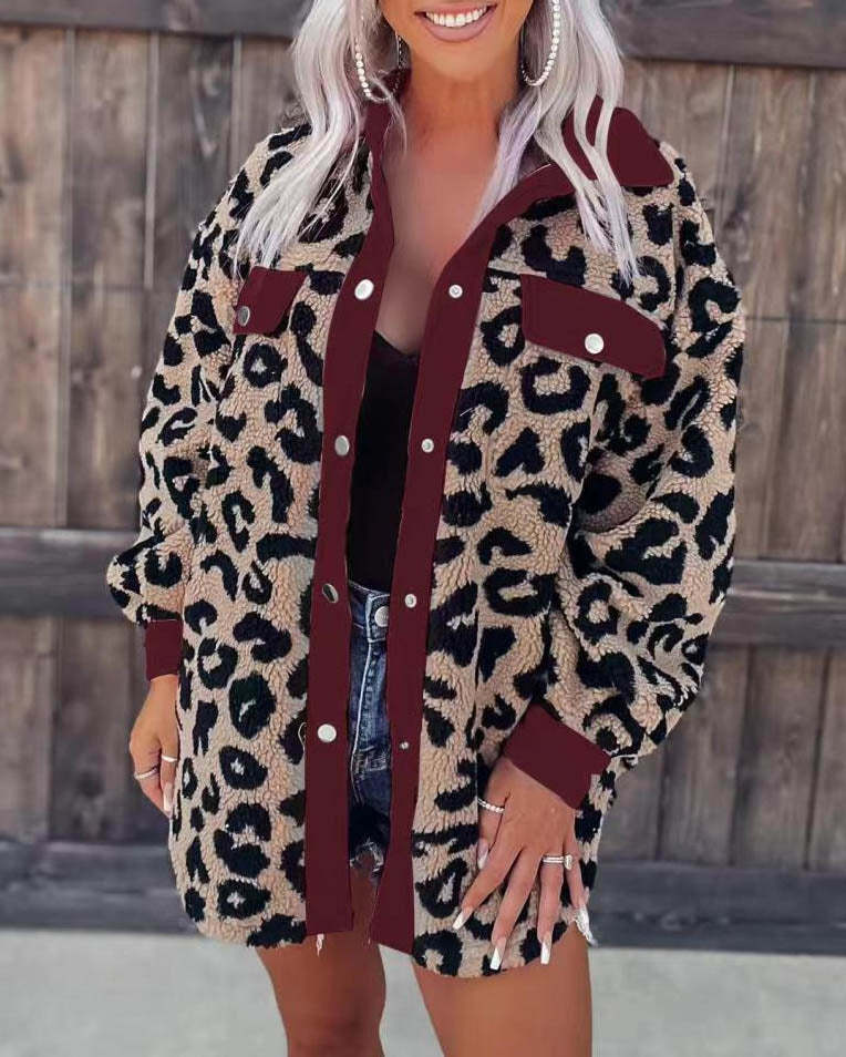 Adult Leopard Print Plush Coat