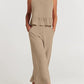 Sleeveless Pleated Vest + Casual Pants