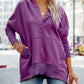 Multicolor V-Neck Dolman Sleeve Hoodie