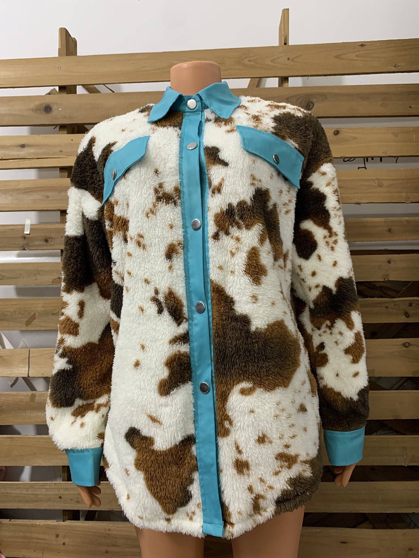 Adult Leopard Print Plush Coat