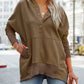 Multicolor V-Neck Dolman Sleeve Hoodie