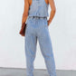 Sleeveless Denim Jumpsuit