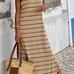 Stripe Print Open Back Sleeveless Dress