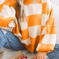 Checkered Bishop Sleeve Sweater